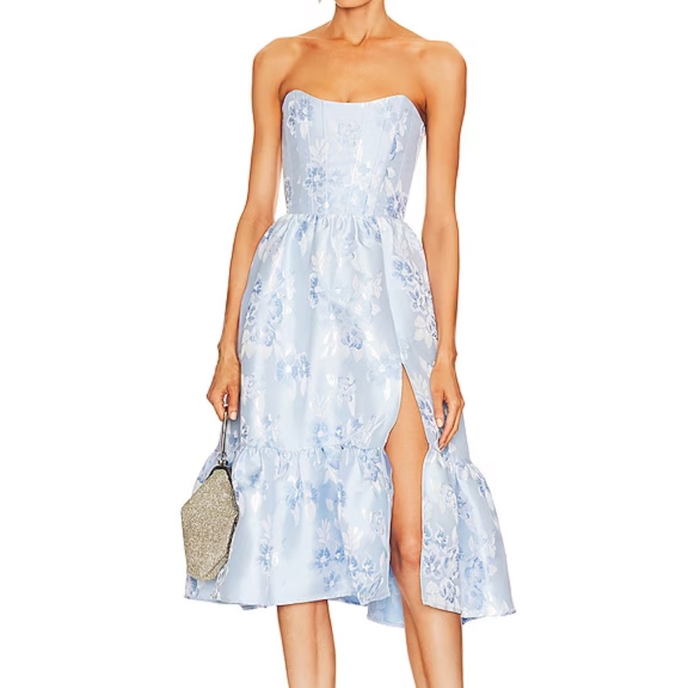 V.Chapman-Virginia Strapless Gown in Blue Gold